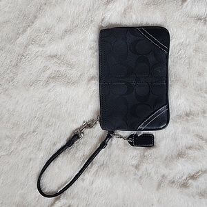 Coach black wristlet